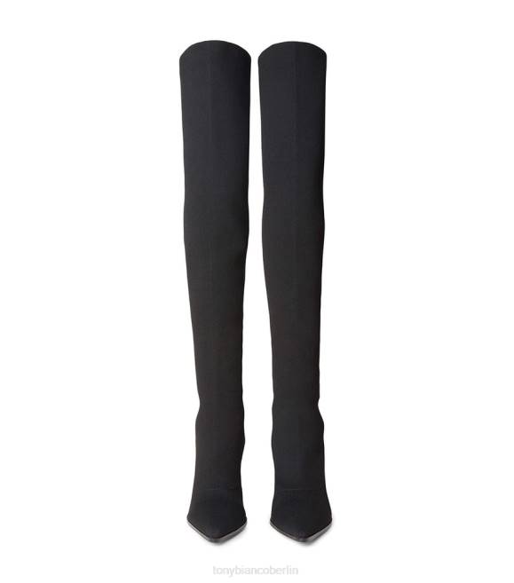 Stiletto-Stiefel| de Tony Bianco Frauen Kori lange Stiefel schwarze Socken gestrickt 4624567